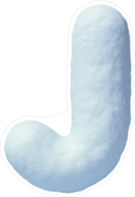 Snow Font Letter J Sticker
