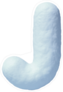 Snow Font Letter J Sticker