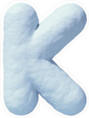Snow Font Letter K Sticker
