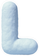 Snow Font Letter L Sticker
