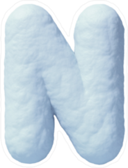 Snow Font Letter N Sticker