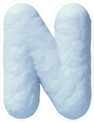 Snow Font Letter N Sticker