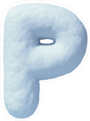 Snow Font Letter P Sticker