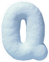 Snow Font Letter Q Sticker