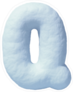 Snow Font Letter Q Sticker