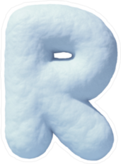 Snow Font Letter R Sticker