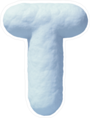 Snow Font Letter T Sticker