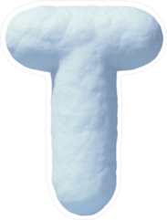 Snow Font Letter T Sticker