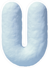 Snow Font Letter U Sticker