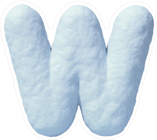 Snow Font Letter W Sticker