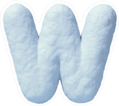 Snow Font Letter W Sticker