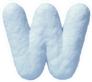 Snow Font Letter W Sticker