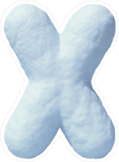 Snow Font Letter X Sticker