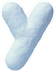 Snow Font Letter Y Sticker
