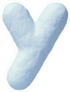 Snow Font Letter Y Sticker