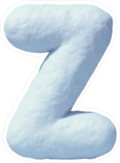 Snow Font Letter Z Sticker
