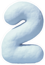 Snow Number 2 Sticker