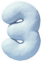 Snow Number 3 Sticker