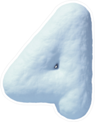 Snow Number 4 Sticker