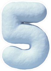 Snow Number 5 Sticker
