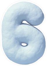 Snow Number 6 Sticker