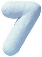 Snow Number 7 Sticker