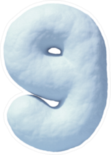 Snow Number 9 Sticker
