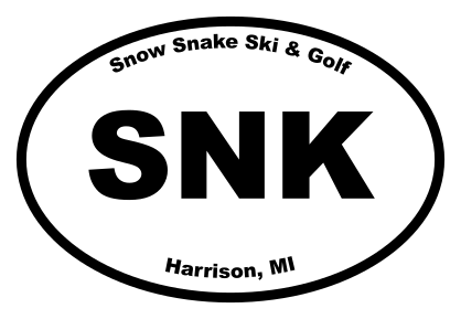 Snow Snake Ski & Golf Oval Sticker