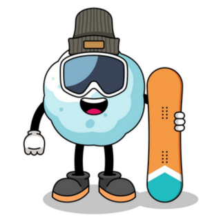 Snowball Cartoon Snowboarder Sticker 