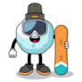 Snowball Cartoon Snowboarder Sticker 