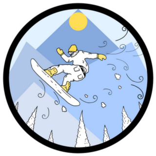 Snowboard Athlete Flying In The Air Circle Sticker