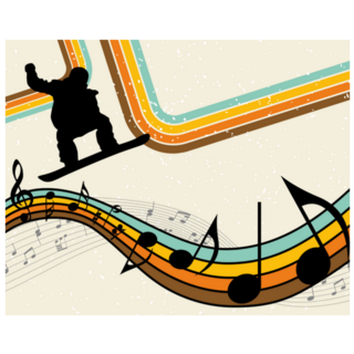 Snowboard Athlete Music Illustration Sticker