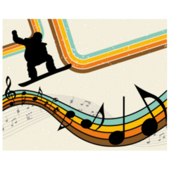 Snowboard Athlete Music Illustration Sticker