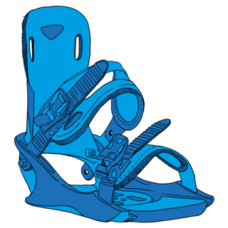Snowboard Bindings Blue Sticker