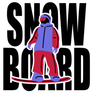 Snowboard Cool Lettering Illustration Sticker