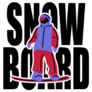 Snowboard Cool Lettering Illustration Sticker