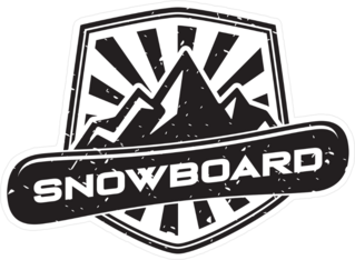 Snowboard Crest Logo Sticker