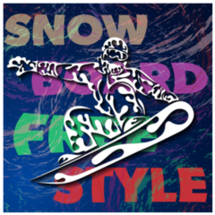 Snowboard Extreme Sport Lettering Sticker
