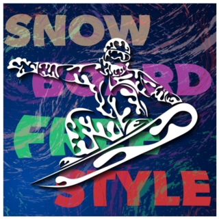 Snowboard Extreme Sport Lettering Sticker