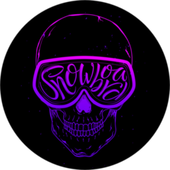 Snowboard Hand Drawn Lettering Skull Sticker