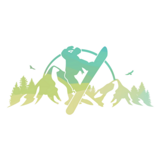 Snowboard Scene Gradient Sticker