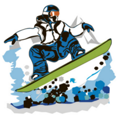 Snowboarder Colorful Illustration Sticker