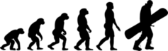 Snowboarder Evolution Silhouette Sticker