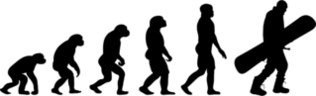 Snowboarder Evolution Silhouette Sticker
