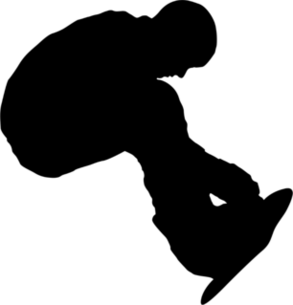 Snowboarder Grabbing Board Sticker