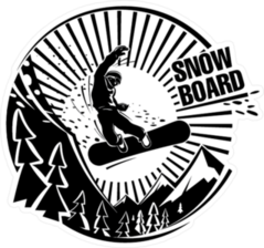 Snowboarder Jumping In Mountains Sticker