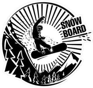 Snowboarder Jumping In Mountains Sticker