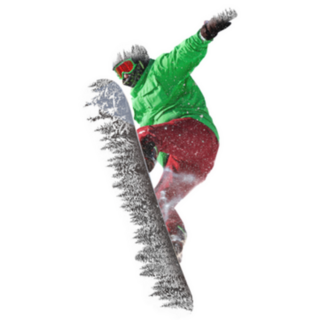 Snowboarder Jumps In Forest Sticker