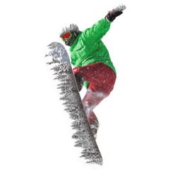 Snowboarder Jumps In Forest Sticker