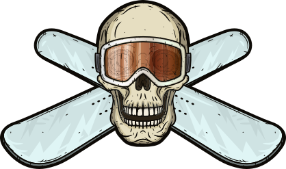 Snowboarder Skull with Goggles Sticker